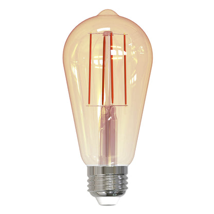 Bulbrite 776801 LED Filament 5 Watt ST18 Light Bulb with an Antique Finish and a Medium Screw E26 Base - 2200K (Amber Light) 450 Lumens