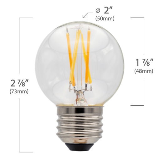 EmeryAllen EA-G16-4.0W-E26-DTW-2718 Clear 4W G16 LED Light Bulb