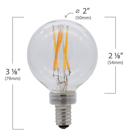 EmeryAllen EA-G16-4.0W-E12-DTW-2718 Clear 4W G16 LED Light Bulb