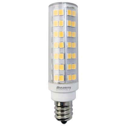 Bulbrite 770643 LED Filament 6.5 Watt T6 Light Bulb with a Clear Finish and a Candelabra Screw E12 Base - 3000K (Soft White Light) 700 Lumens