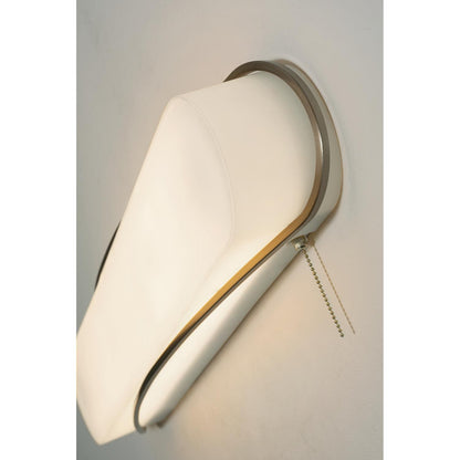 AFX Curve LED overbed light end detail, satin nickel trim