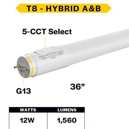25 pack - Halco 87301 12W T8 CCT LED Light Bulb