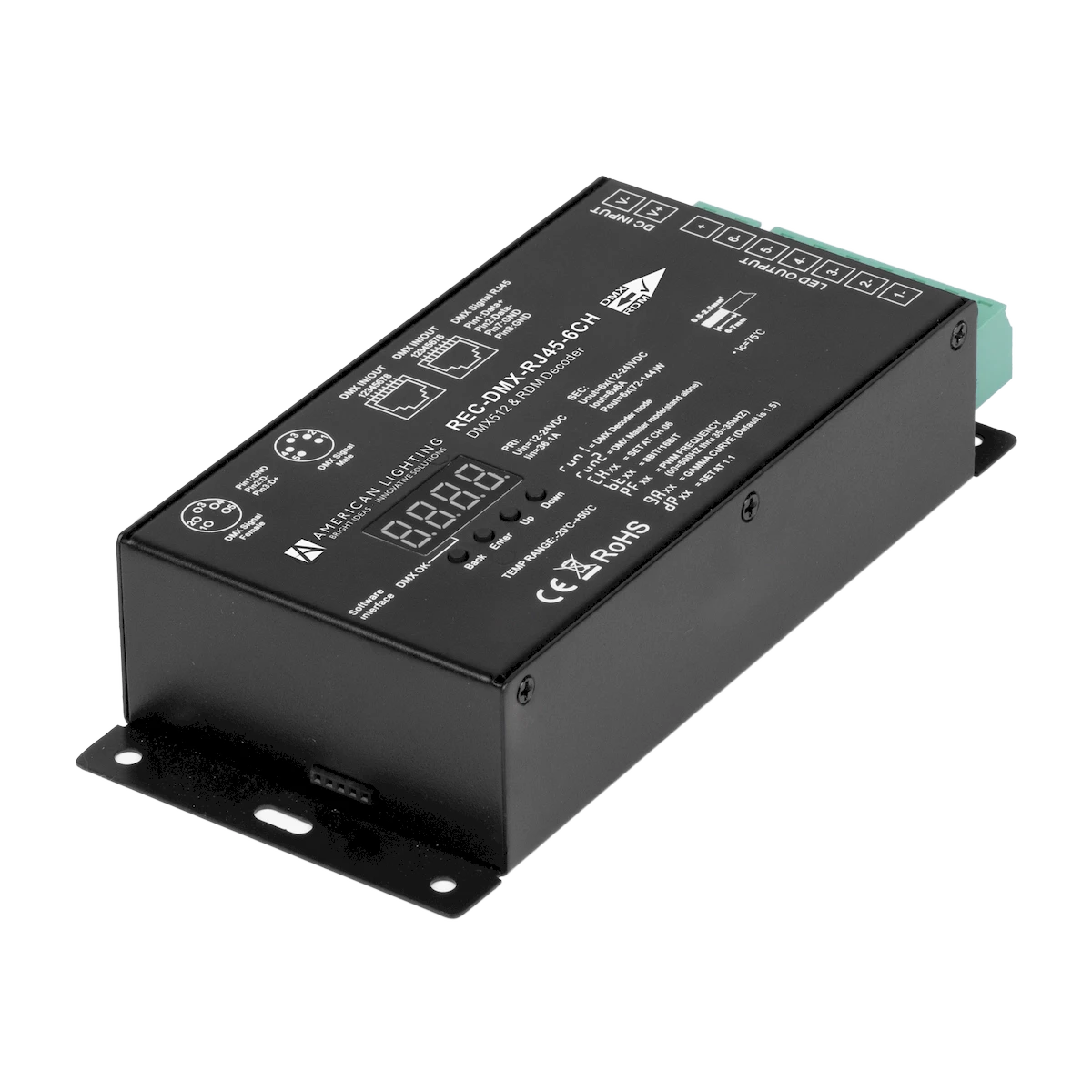 American Lighting REC-DMX-RJ45-6CH DMX Decoder: 6-Channel w/RJ45