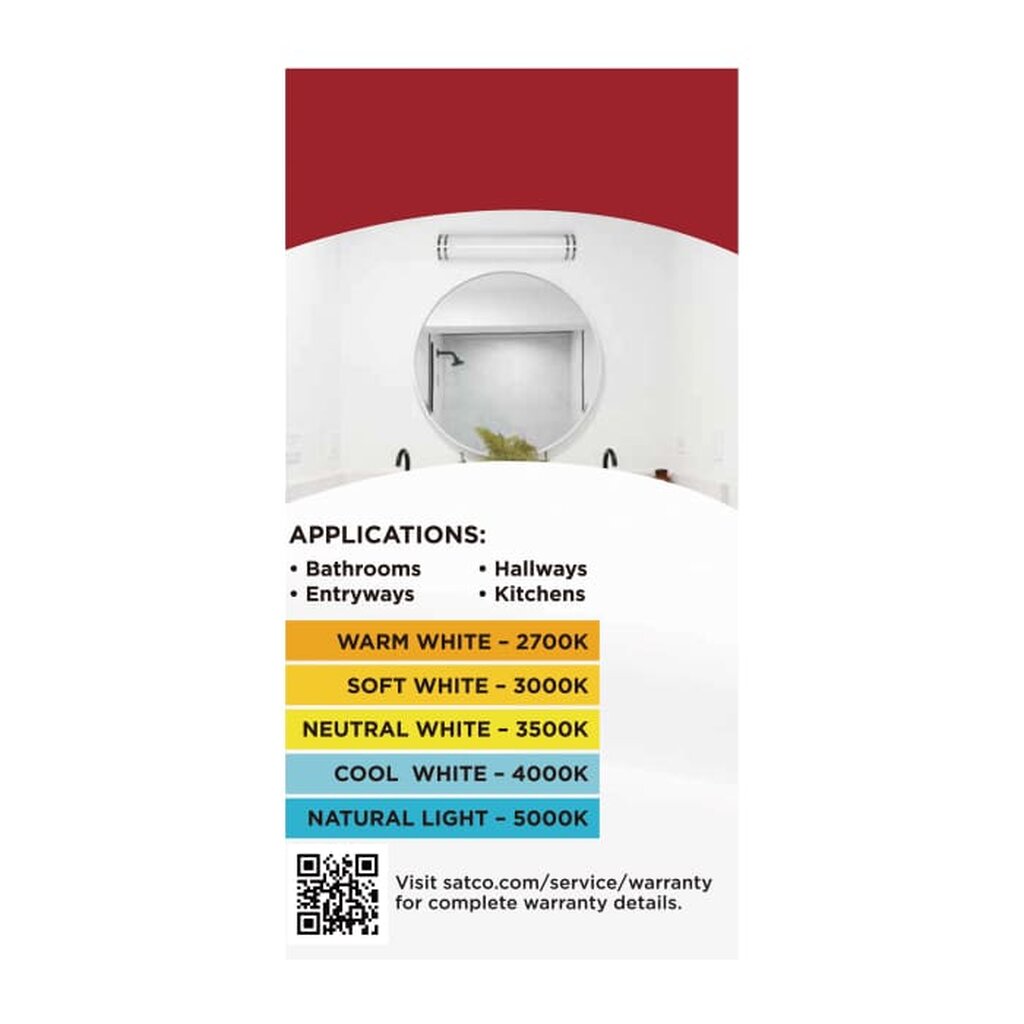 Satco 62-1871 25-inch LED vanity light mounted above a bathroom mirror